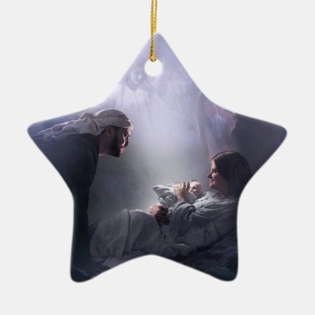 Ornamento De Cerâmica Até nós, a natividade (Frente)