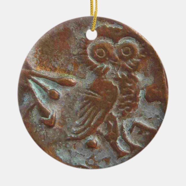 Ornamento De Cerâmica Atenas Owl (Frente)