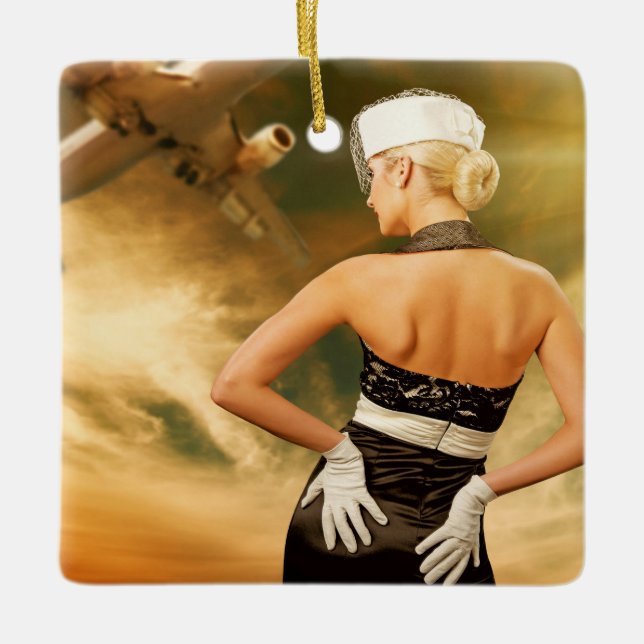 Ornamento De Cerâmica Atendedor de Voo Retroativo Revisto - SRF (Frente)