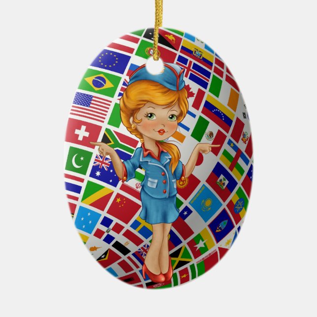 Ornamento De Cerâmica Atendedor de Voo - SRF (Frente)