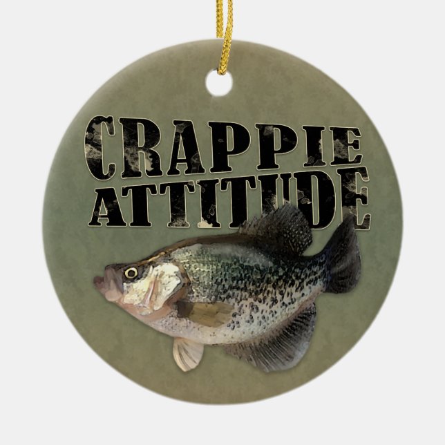 Ornamento De Cerâmica Atitude Crappie (Frente)
