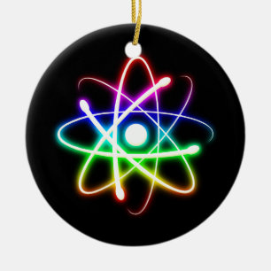 Ornamento De Cerâmica Atom brilhante colorido