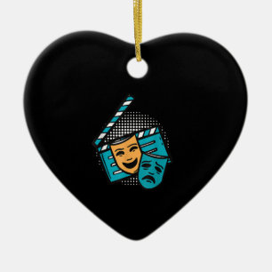 Ornamento De Cerâmica Ator em Teatro de Máscara em Placa de Papel