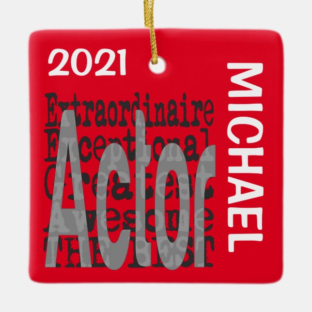 Ornamento De Cerâmica Ator Extraordinário PERSONALIZADO (Frente)