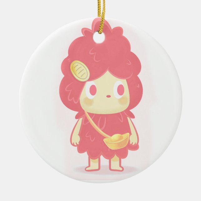 Ornamento De Cerâmica Atraindo Riqueza (Frente)