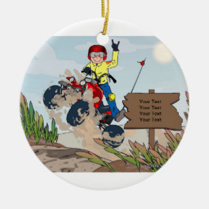 Ornamento De Cerâmica ATV Rider - Homem
