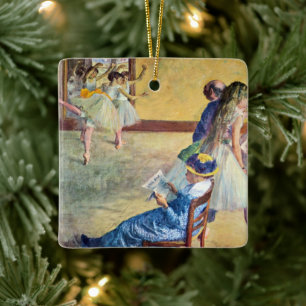 Ornamento De Cerâmica Aula de Balé, o Salão de Dança por Edgar Degas