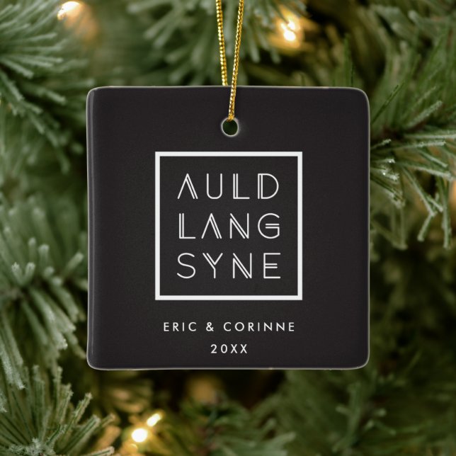 Ornamento De Cerâmica Auld Lang Syne Holiday Ornament - Branco (Árvore)