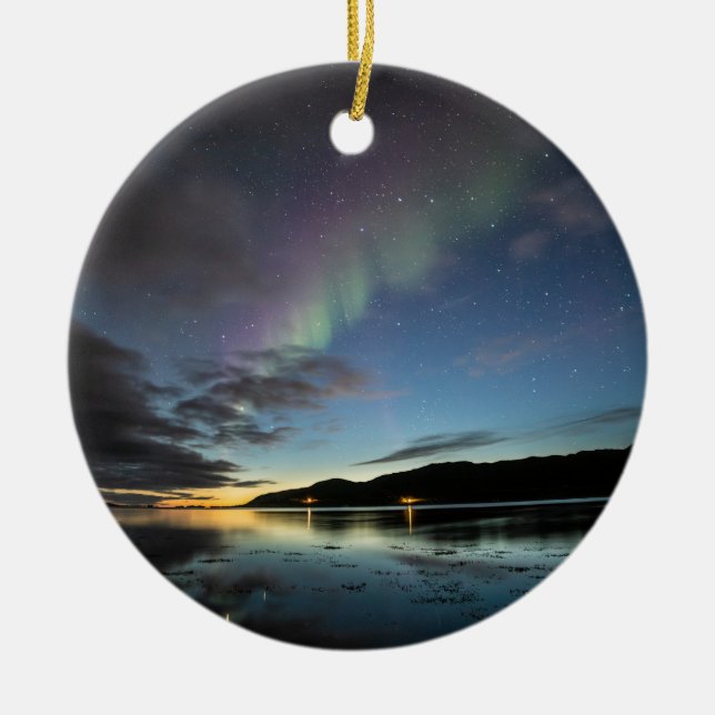 Ornamento De Cerâmica Aurora Boreal (Frente)