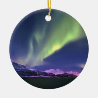 Ornamento De Cerâmica Aurora Boreal acima de Lyngenfjorden Noruega
