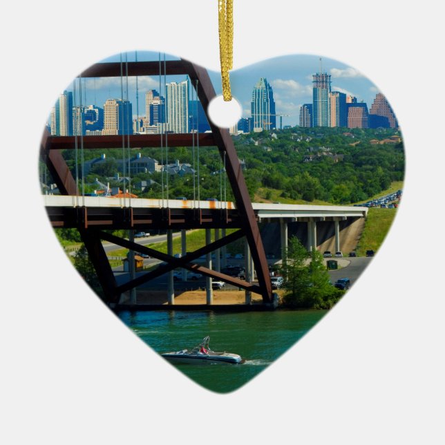 Ornamento De Cerâmica Austin, Texas a partir da Ponte 360 (Frente)