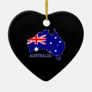 Ornamento De Cerâmica Austrália Bandeira Australiana Mapa Viagem