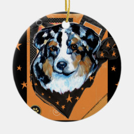 ORNAMENTO DE CERÂMICA AUSTRALIAN SHEPHERD