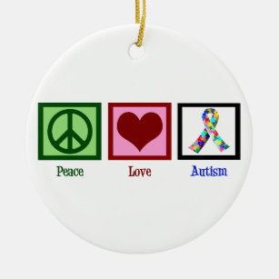 Ornamento De Cerâmica Autismo do amor da paz