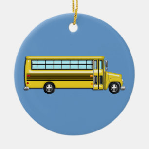 Ornamento De Cerâmica Auto escolar amarelo super