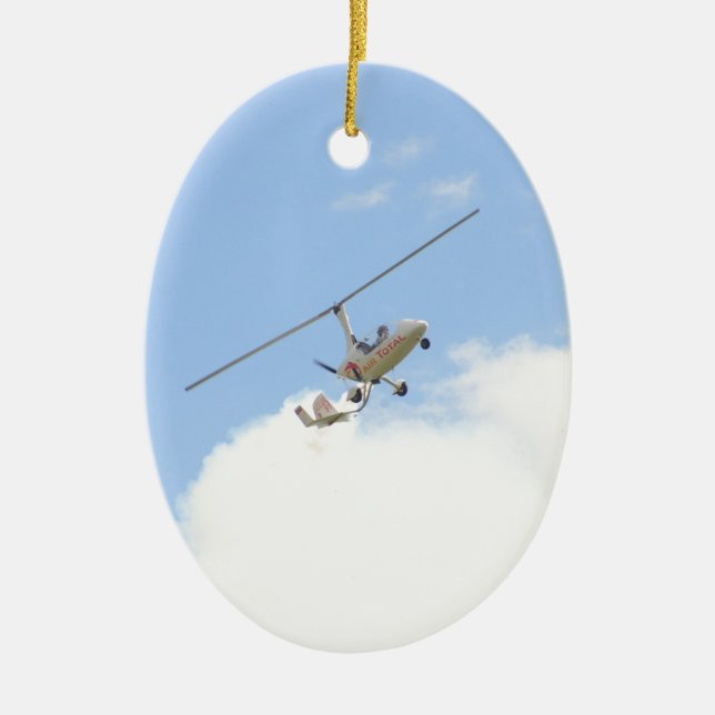 Ornamento De Cerâmica Autogyro em voo (Frente)