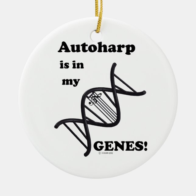 Ornamento De Cerâmica Autoharp em meus Genes (Frente)