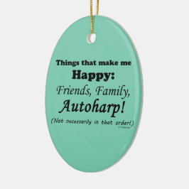 Ornamento De Cerâmica Autoharp Me Faz Feliz