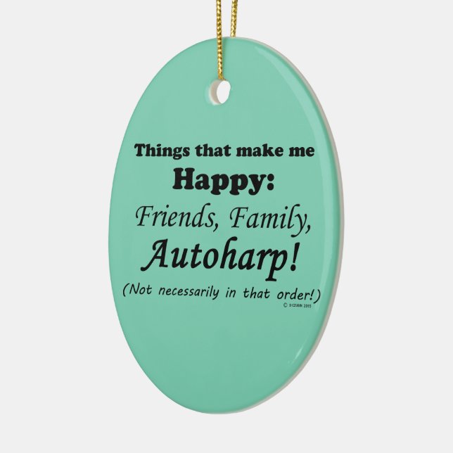 Ornamento De Cerâmica Autoharp Me Faz Feliz (Esquerda)