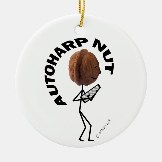 Ornamento De Cerâmica Autoharp Nut! (Frente)