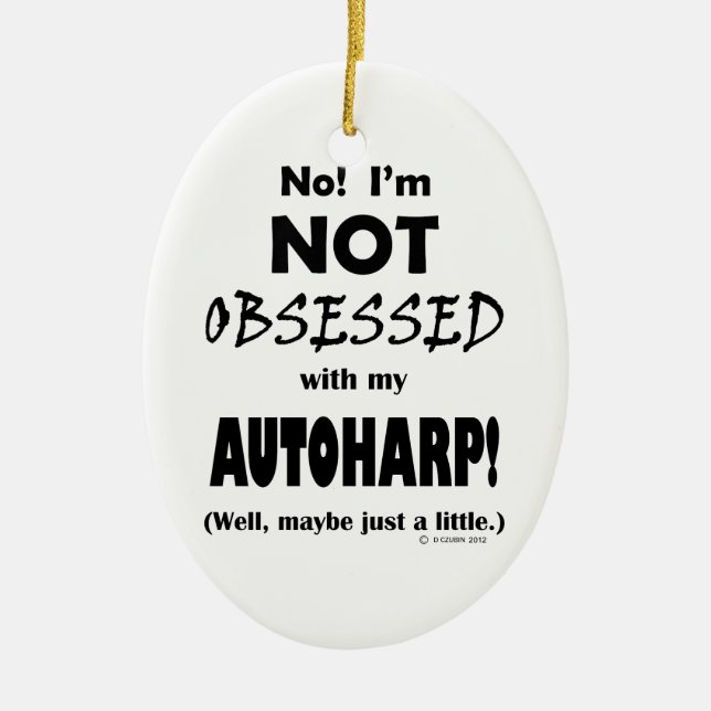 Ornamento De Cerâmica Autoharp obscecado (Frente)