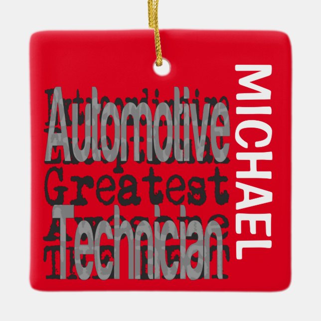 Ornamento De Cerâmica Automotive Technician Extraordinaire CUSTOM (Frente)
