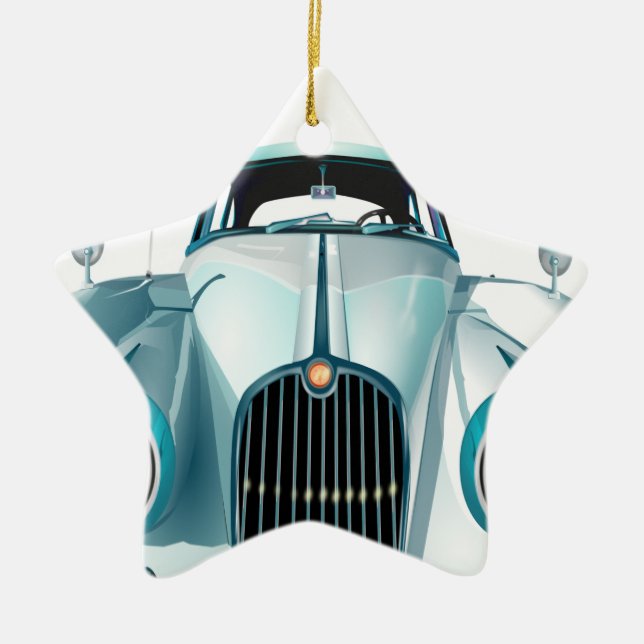 Ornamento De Cerâmica automóvel velho vintage (Frente)