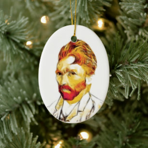 Ornamento De Cerâmica Autorretrato de Van Gogh Novo Penteado