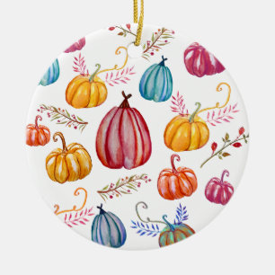 Ornamento De Cerâmica Autumn Celebra Ornament Rustic Pumpkins