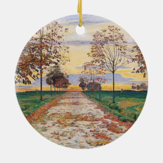 Ornamento De Cerâmica Autumn Evening (por Ferdinand Hodler) (Traseira)