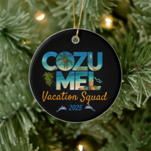 Ornamento De Cerâmica Aventura Tropical de 2025, Férias Cozumel