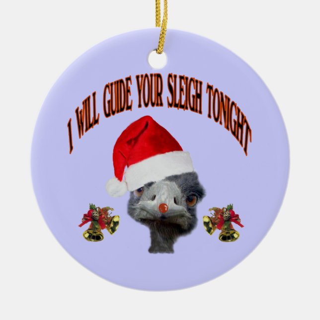 Ornamento De Cerâmica Avestruz do Natal (Frente)