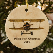 Avião Antigo Caprichoso Aviador 1º Natal
