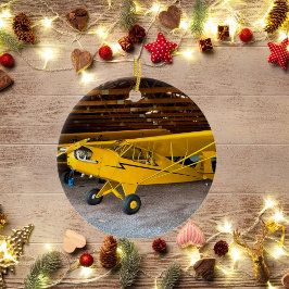 Ornamento De Cerâmica Avião de Aviação Foto Natal Personalizado Cer