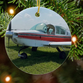 Ornamento De Cerâmica Avião de Aviação Foto Natal Personalizado Cer