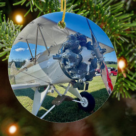 Ornamento De Cerâmica Avião de Aviação Foto Natal Personalizado Cer