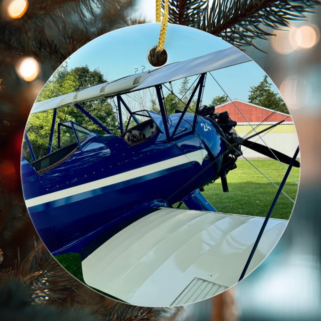 Ornamento De Cerâmica Avião de Aviação Foto Natal Personalizado Cer (Criador carregado)