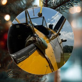 Ornamento De Cerâmica Avião de Aviação Foto Natal Personalizado Cer