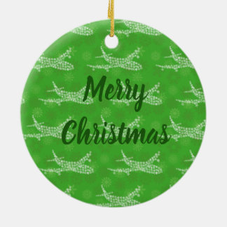 Ornamento De Cerâmica Avião Snowflake