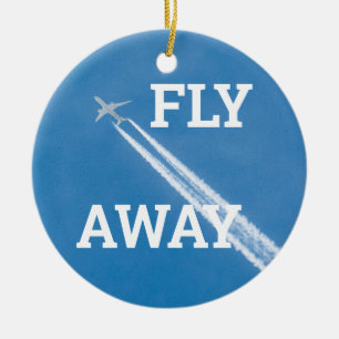 Ornamento De Cerâmica Avião voa no céu azul