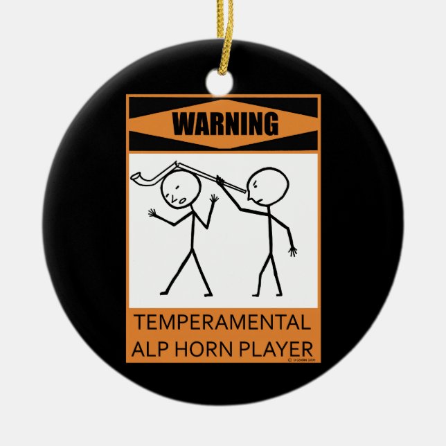 Ornamento De Cerâmica Aviso! Jogador de Alforn Temperado (Frente)