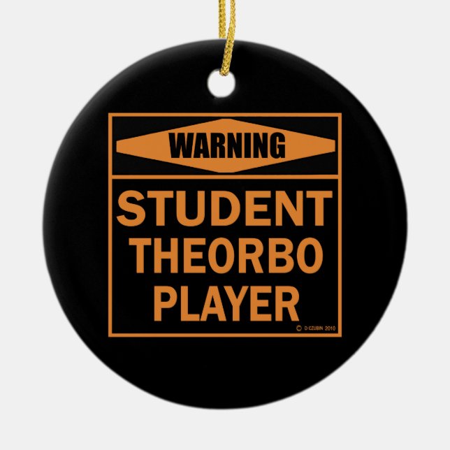 Ornamento De Cerâmica Aviso! Jogador Theorbo Estudante! (Frente)