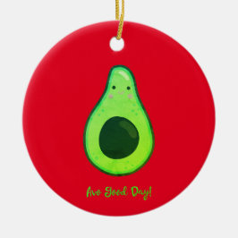 Ornamento De Cerâmica Avo Bom Dia Abacate Punny 