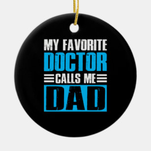 Ornamento De Cerâmica Avô cita meu médico favorito me chama de Pai