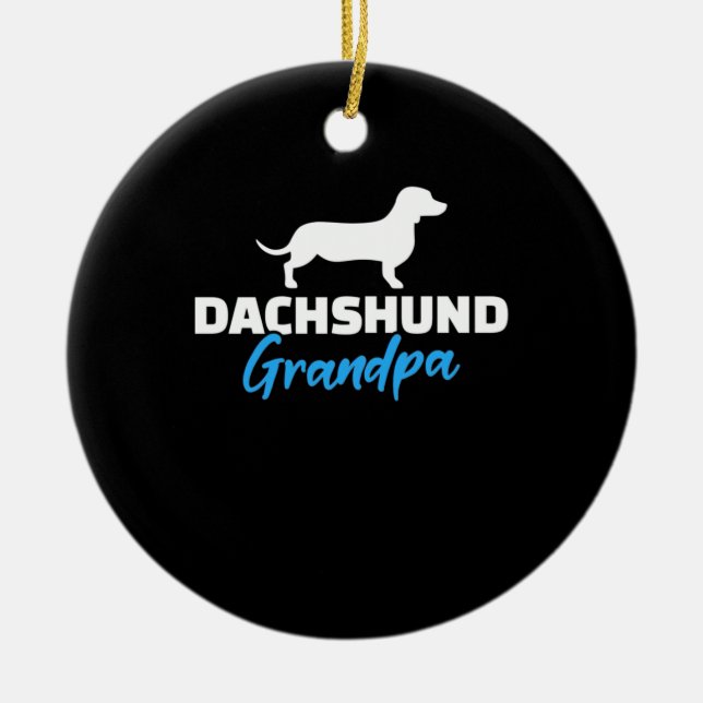 Ornamento De Cerâmica Avô Dachshund (Frente)