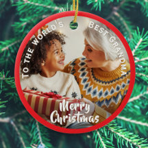 Avó do Mundo Personalizada com Foto Natal