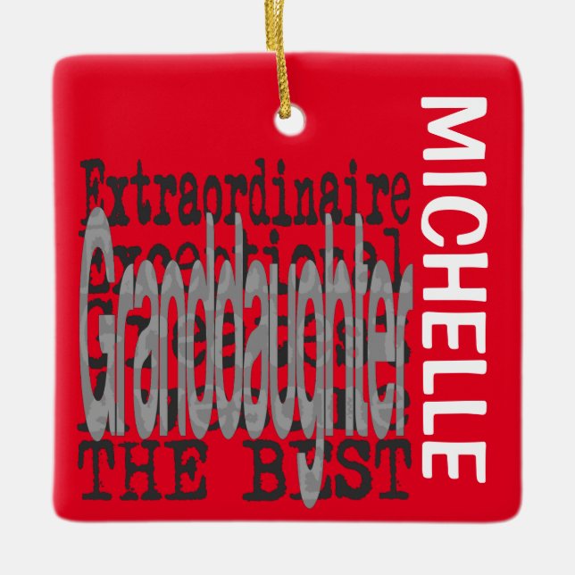 Ornamento De Cerâmica Avô Extraordinário PERSONALIZADO (Frente)