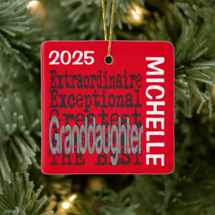 Ornamento De Cerâmica Avô Extraordinário PERSONALIZADO