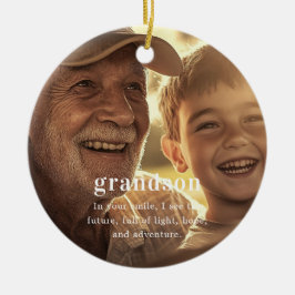Ornamento De Cerâmica Avô | Foto do Natal Sentimental Keepsasasaame