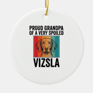 Ornamento De Cerâmica Avô Orgulhoso Vizsla Design Vintage Amante de Cães